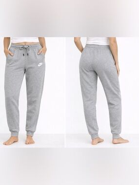 Nike Joggers Sweatpants XS Gray Fleece Athletic Lounge Drawstring Logo Women